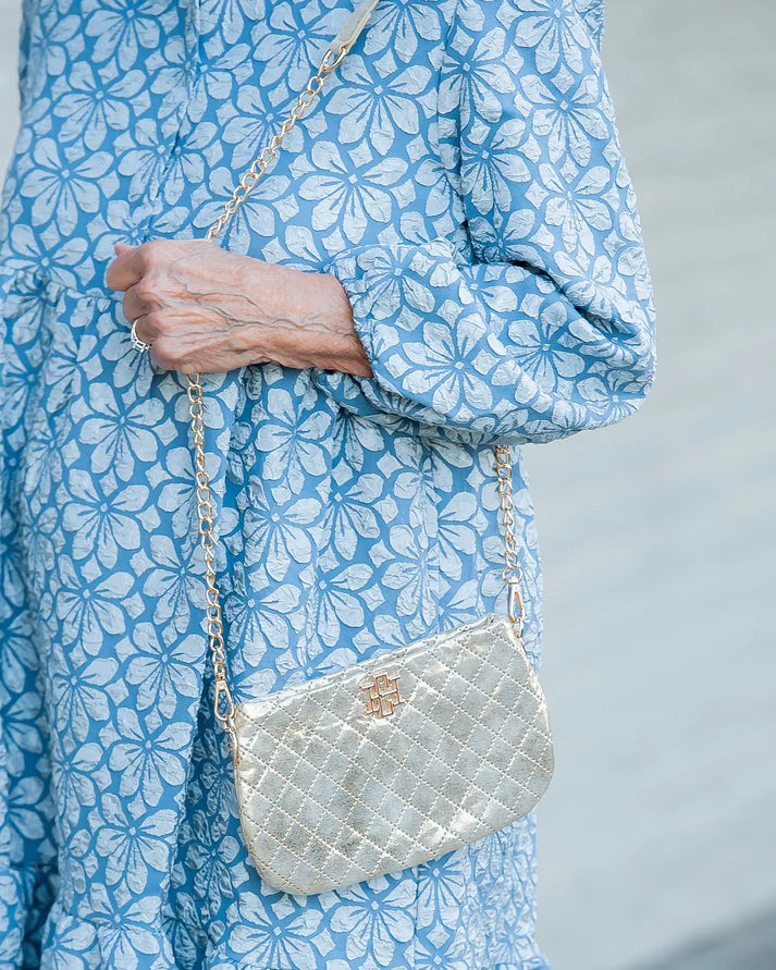 Caroline Hill | Livi Quilted Crossbody - Champagne Pop