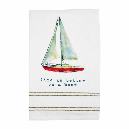 Mudpie | Life is Better Watercolor Hand Towel
