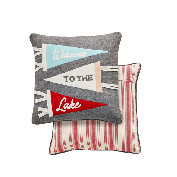 Mudpie | Welcome To The Lake Felt Pillow