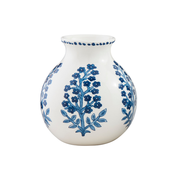 Mudpie | Large Blue Floral Print Vase