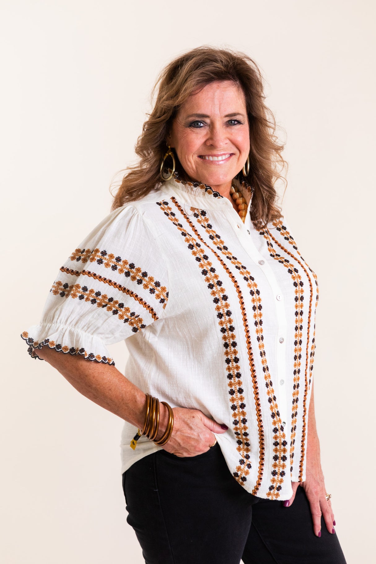 Ivy Jane | Rows of Embroidery Top