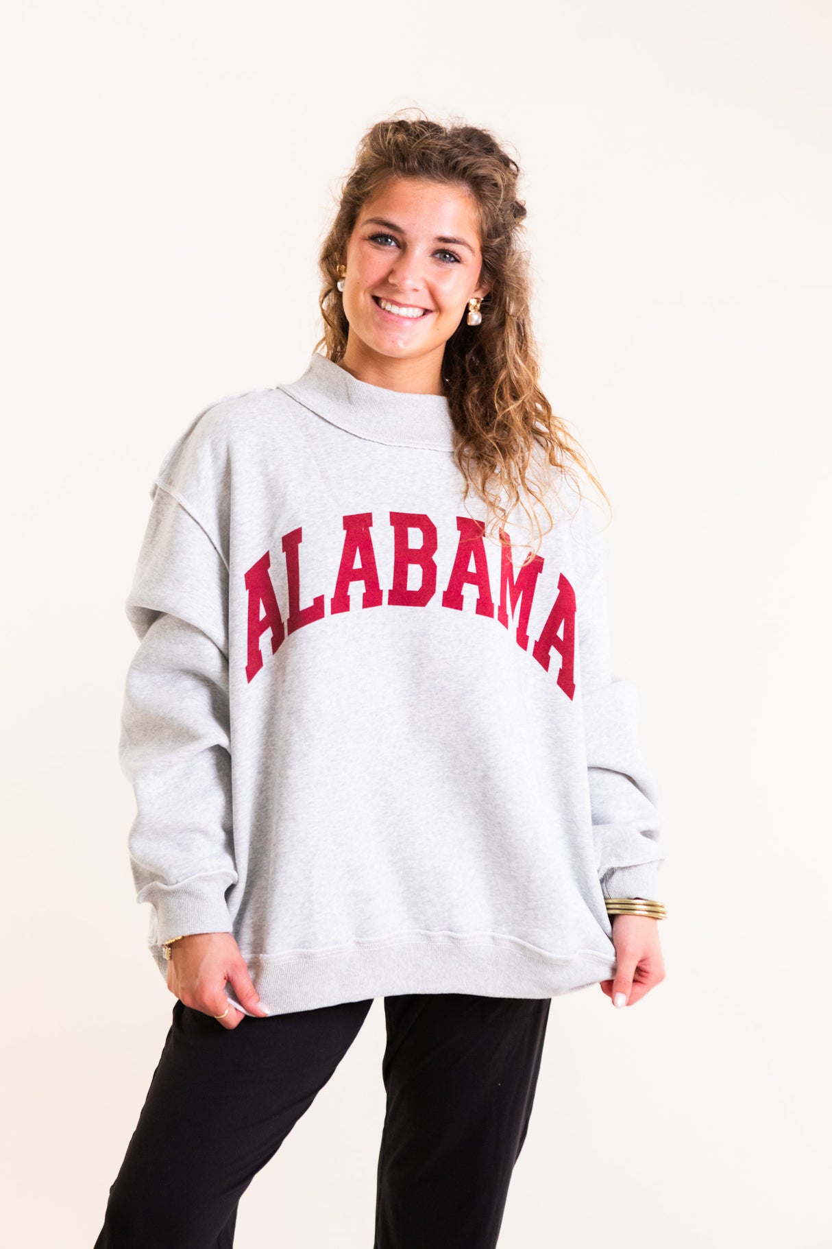 Alabama & AL Print Reversible Mockneck Sweatshirt