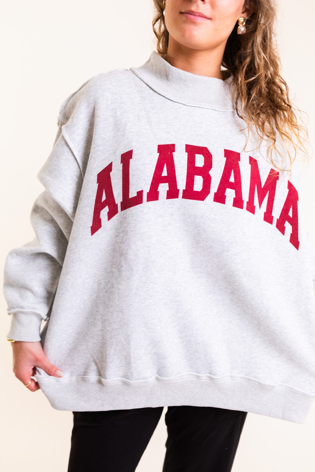 Alabama & AL Print Reversible Mockneck Sweatshirt