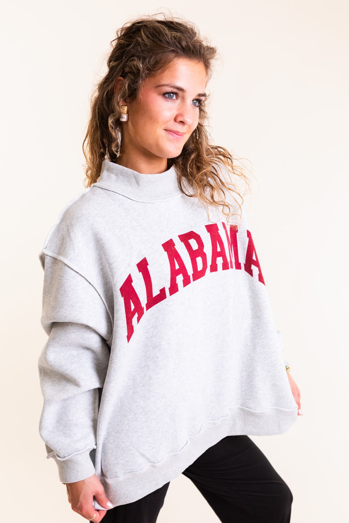 Alabama & AL Print Reversible Mockneck Sweatshirt