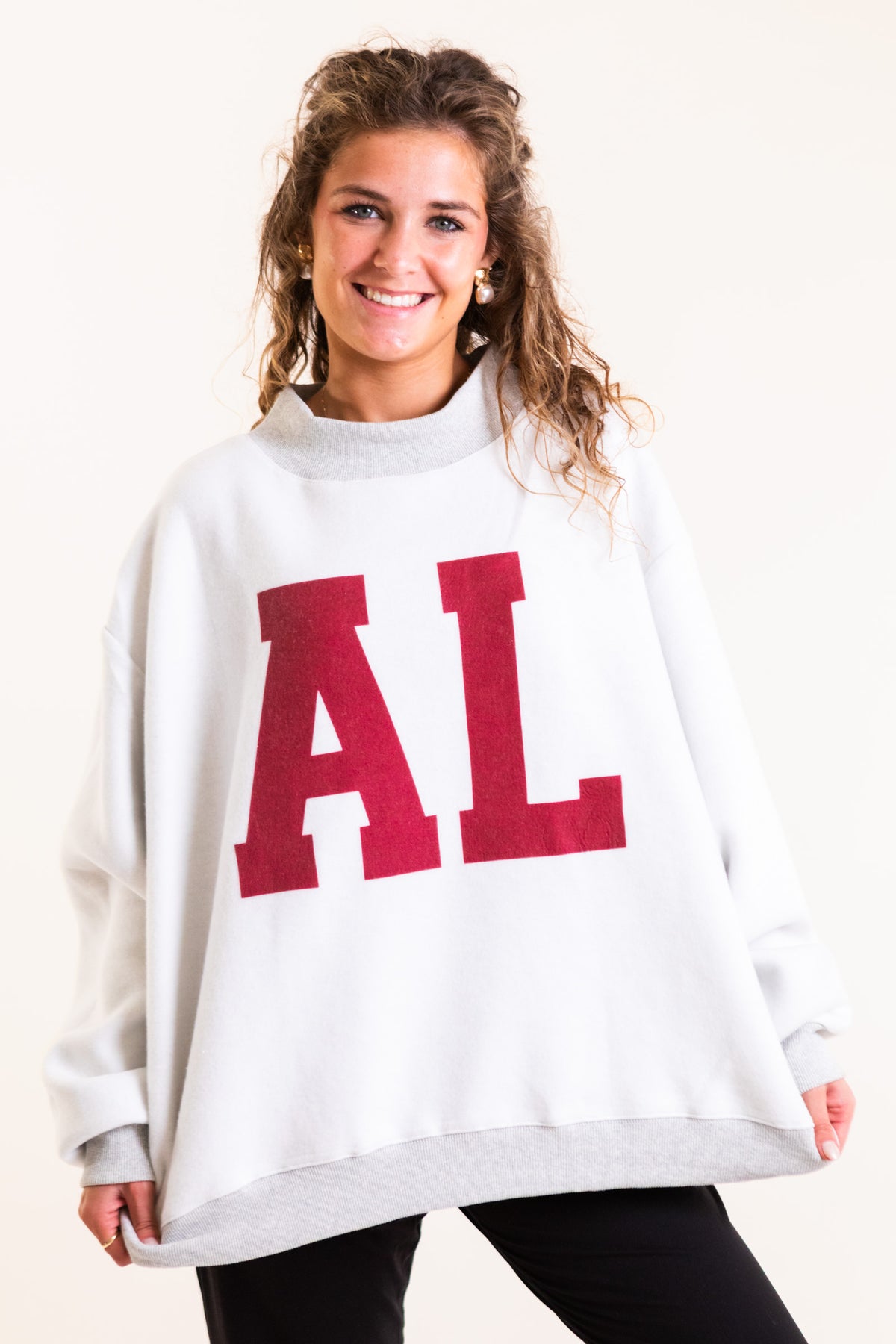 Alabama & AL Print Reversible Mockneck Sweatshirt