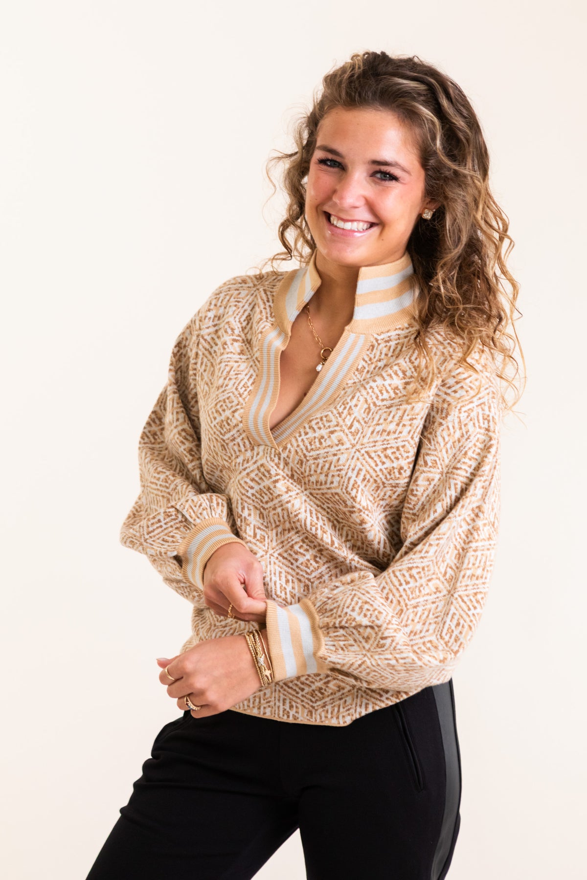 Emily McCarthy | Lolli Sweater in Mosaic Monogram