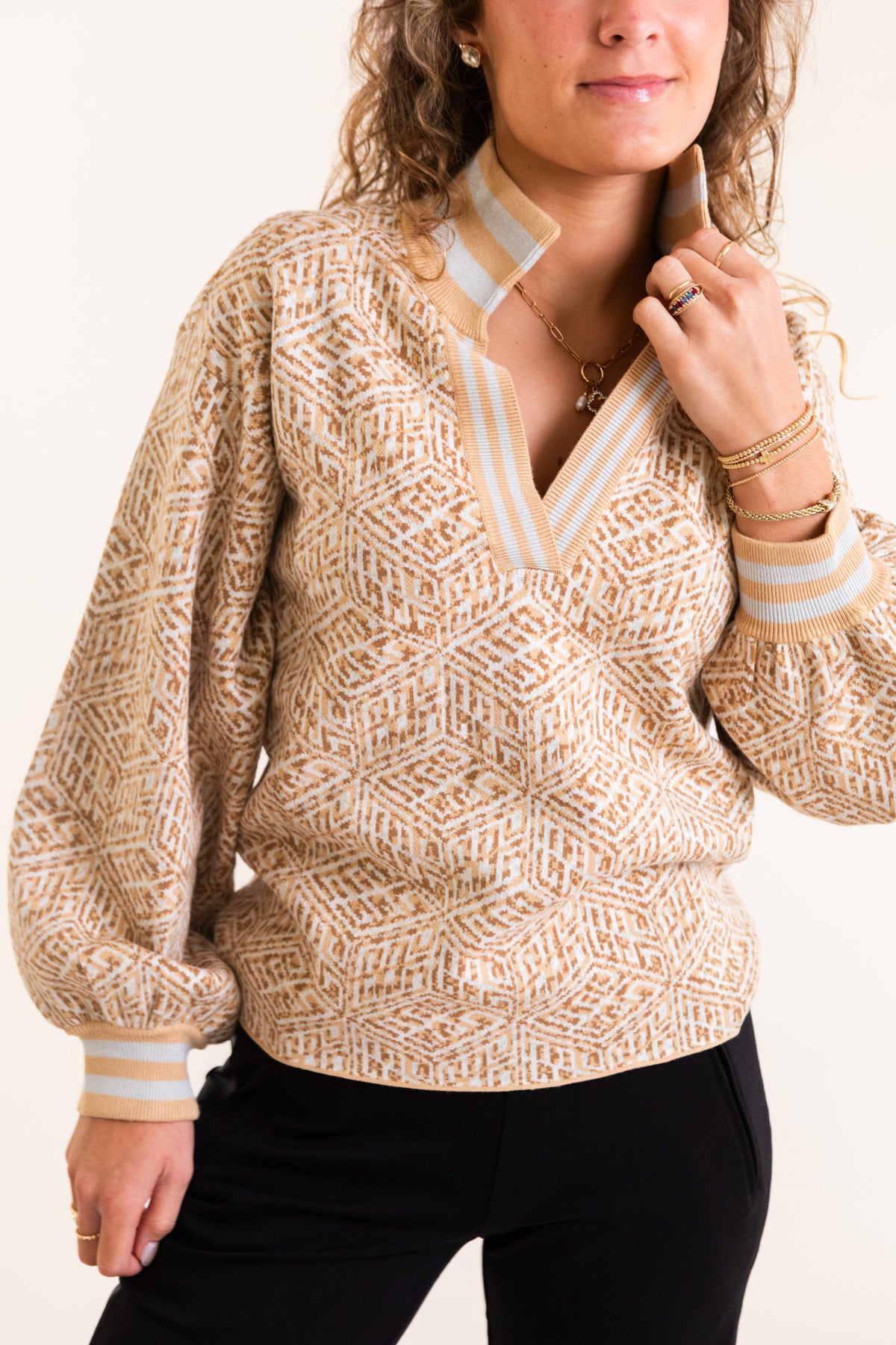Emily McCarthy | Lolli Sweater in Mosaic Monogram