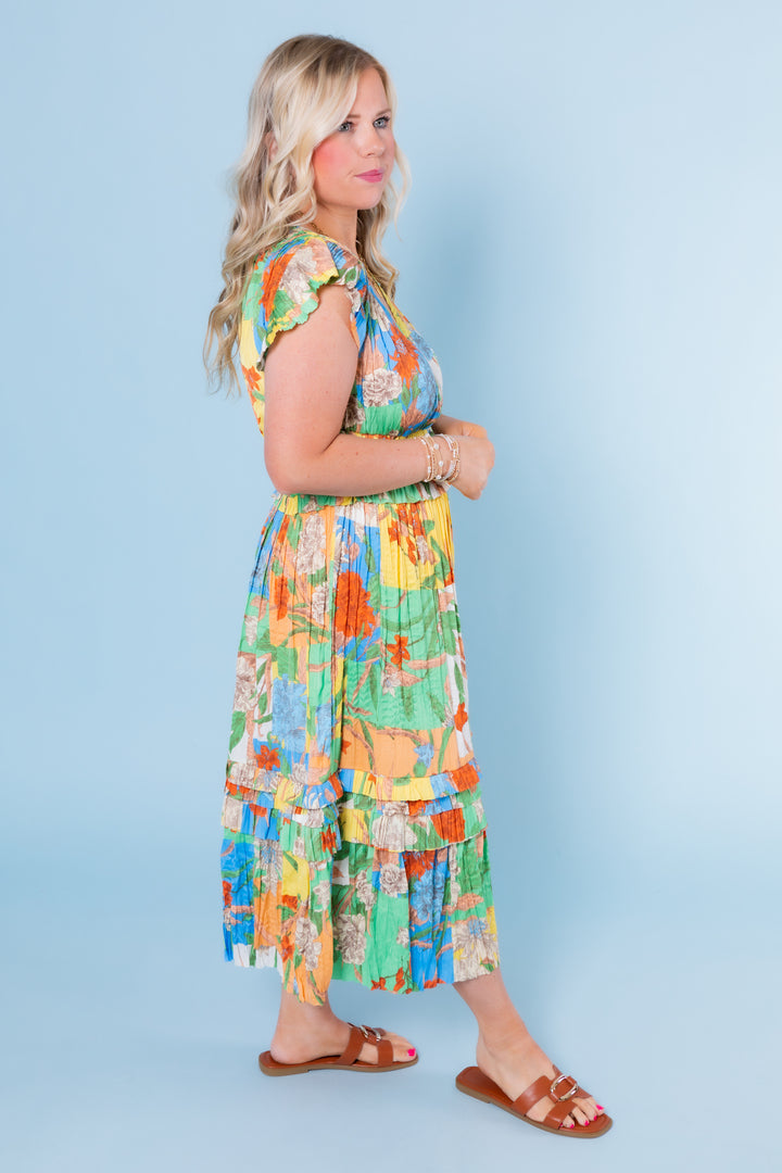 Current Air | Sereia Pleated Midi Dress