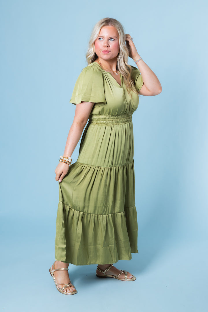 The Juniper Satin Maxi Dress