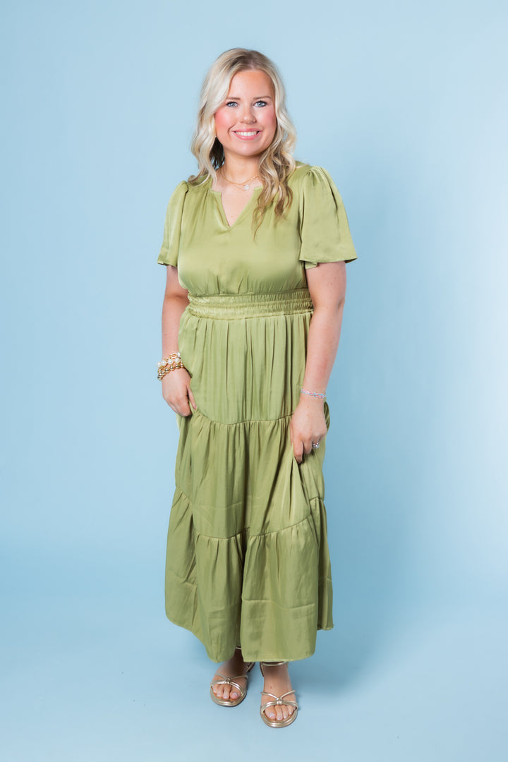 The Juniper Satin Maxi Dress