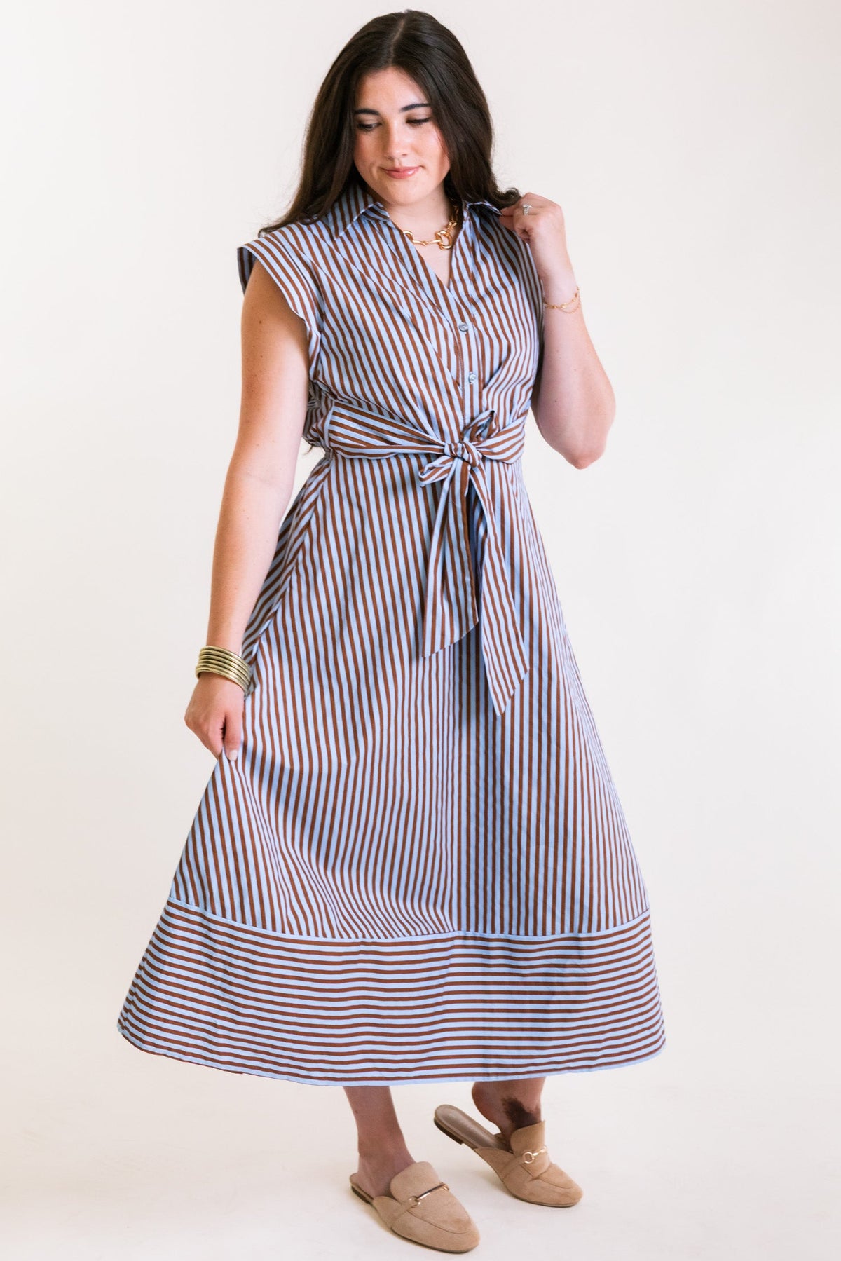 The Josie Striped Midi Dress