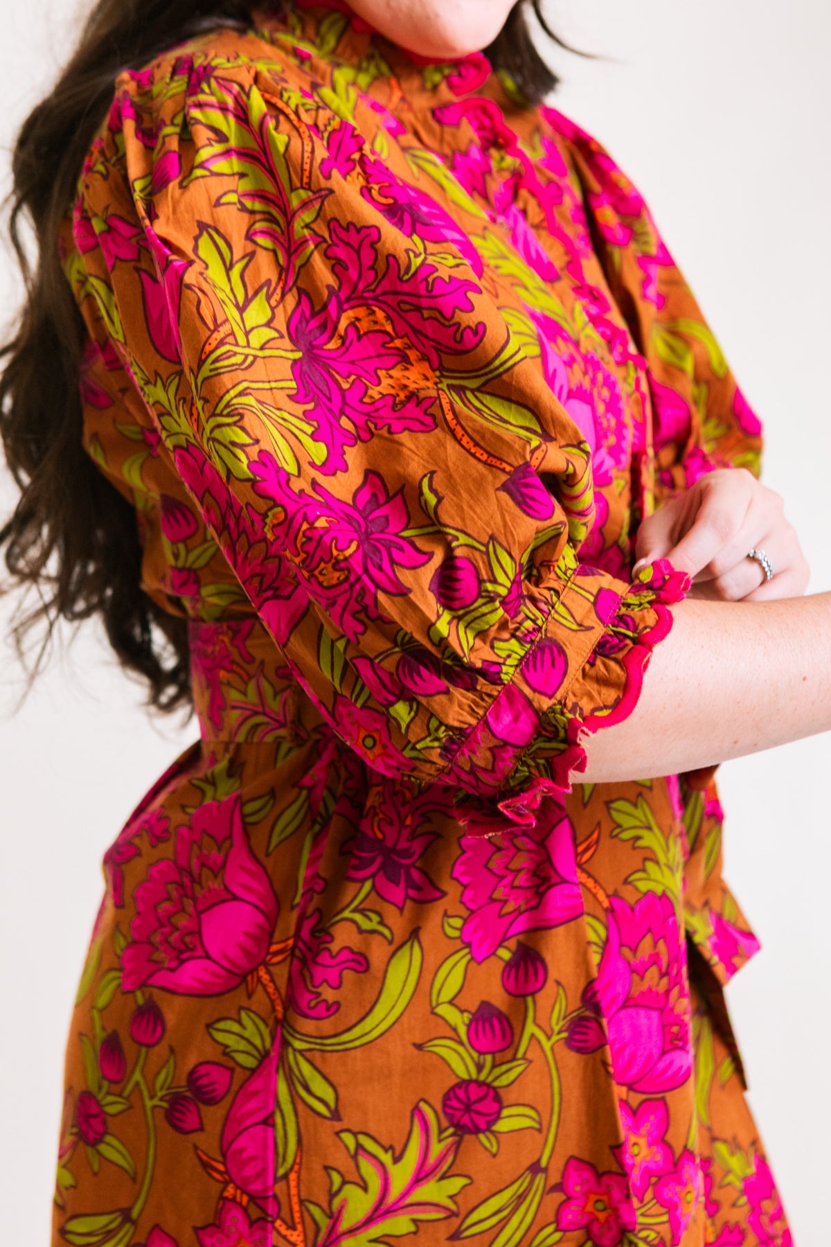 Ivy Jane | Tucked Front Aline Dress in Brown