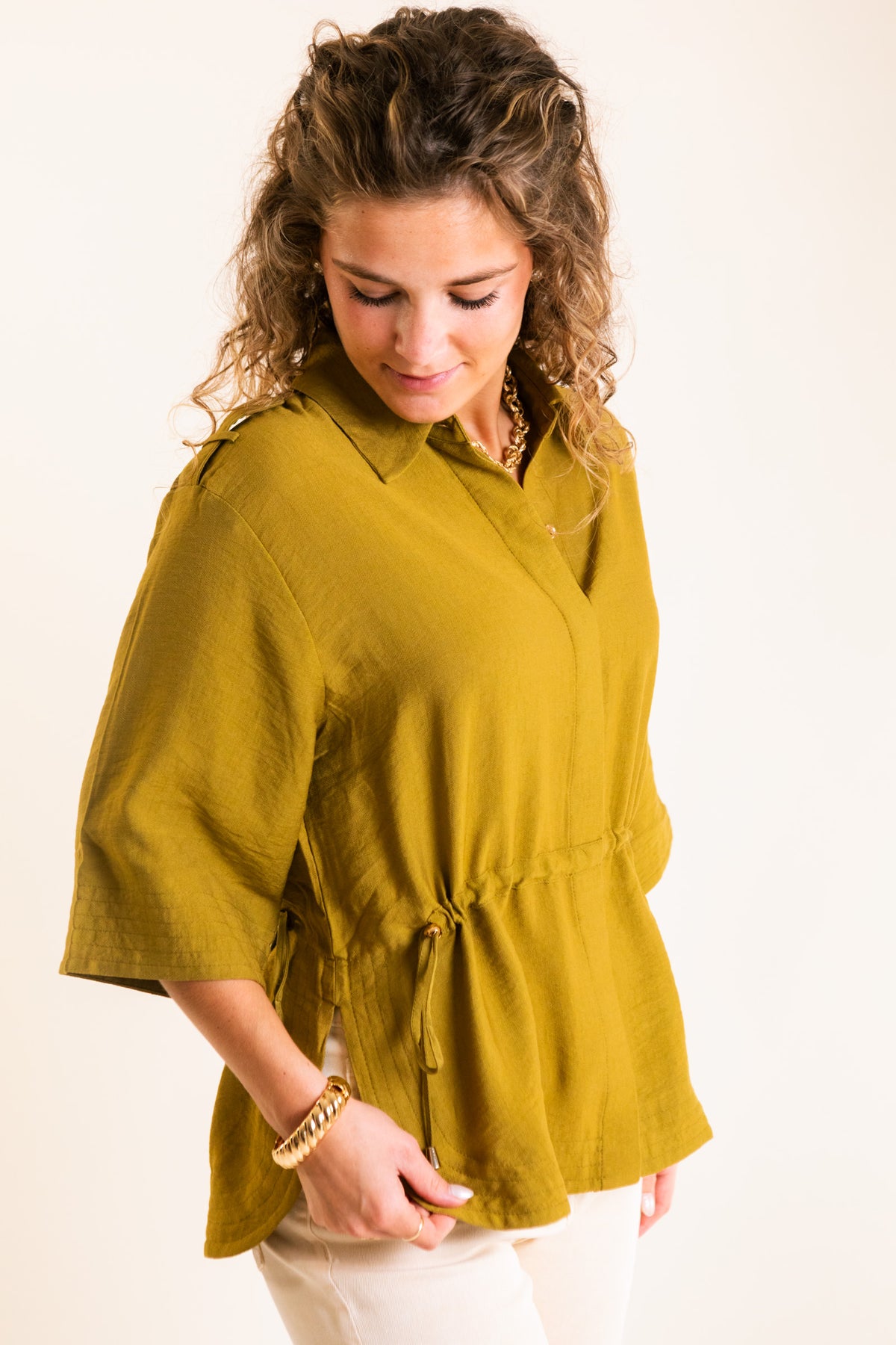 The Keaton Olive Top
