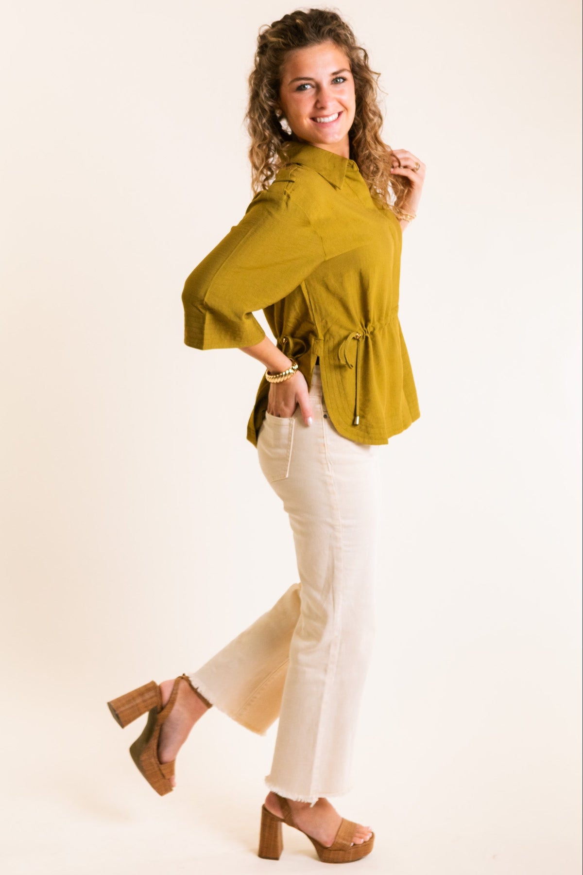 The Keaton Olive Top