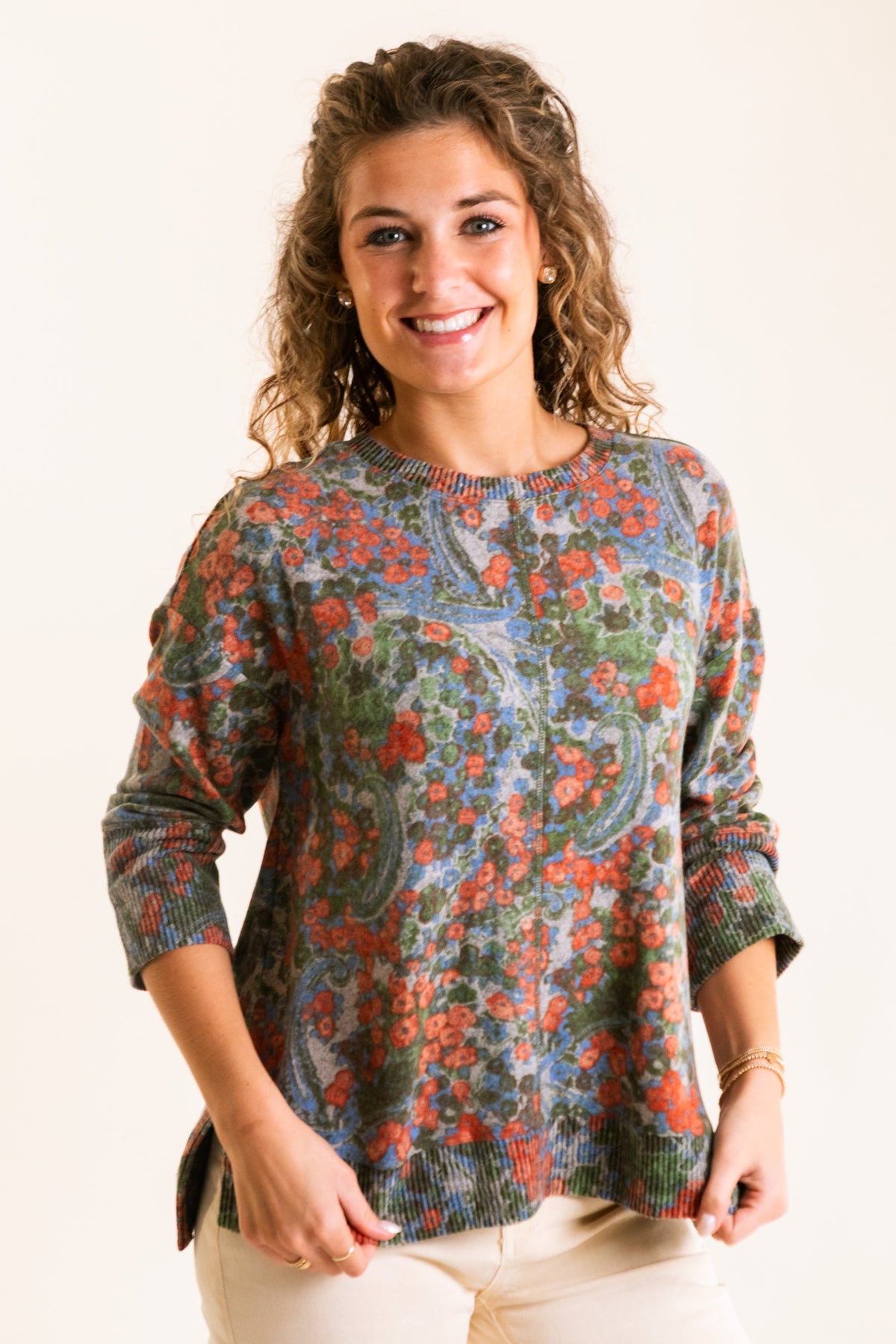 Super Soft Fleece Boxy Crew in Fern