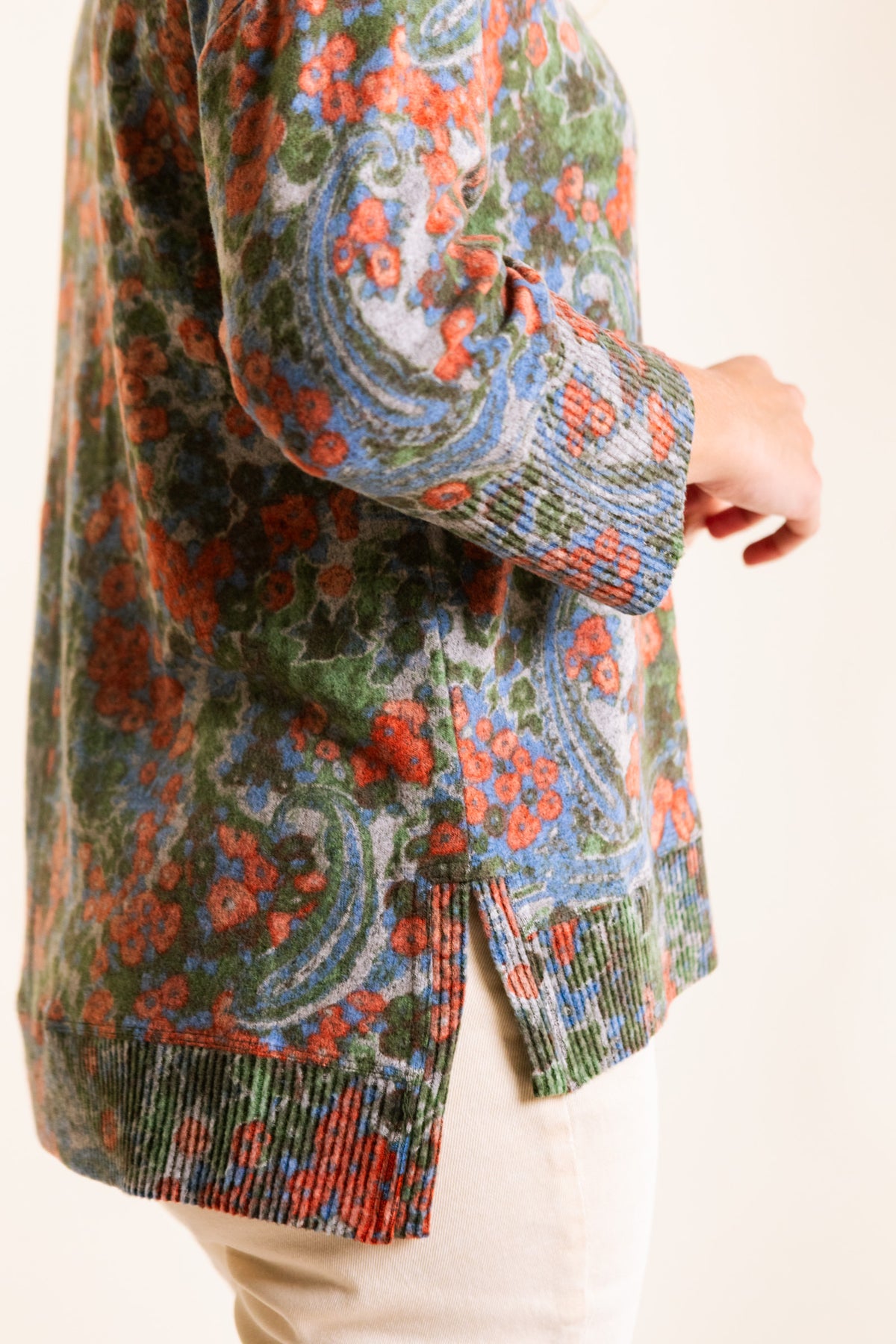 Super Soft Fleece Boxy Crew in Fern