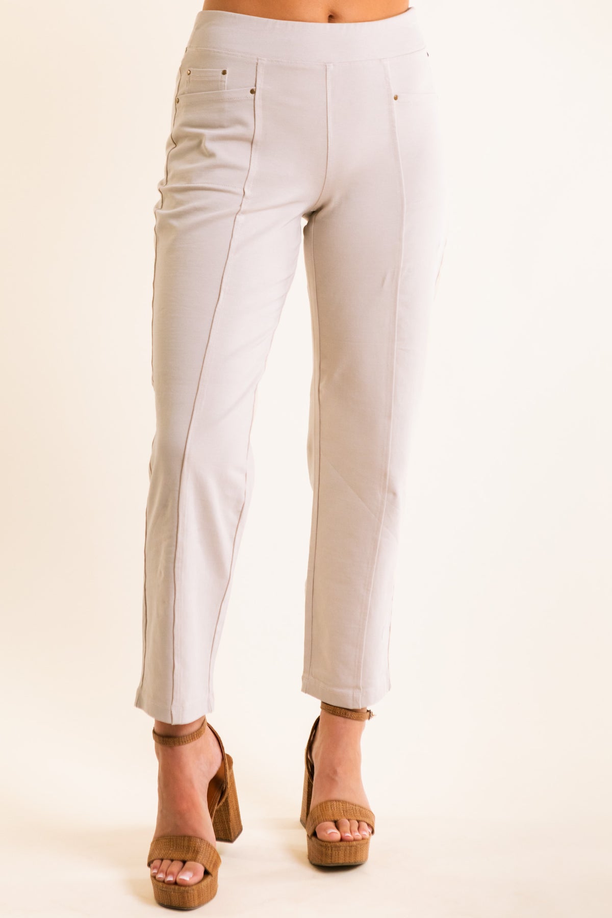 Seamed Ankle Flare Stretch Denim Jean