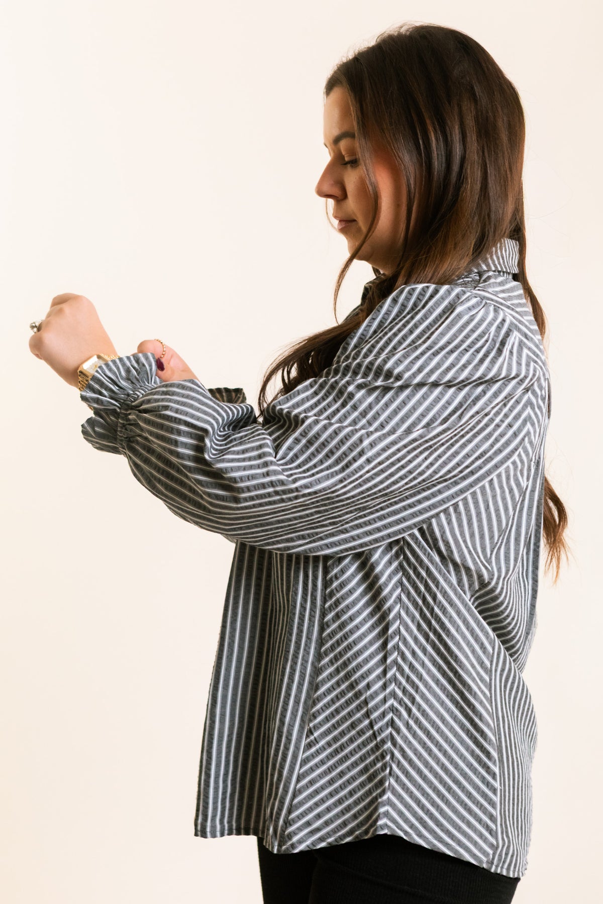 The Polished Pinstripe Top