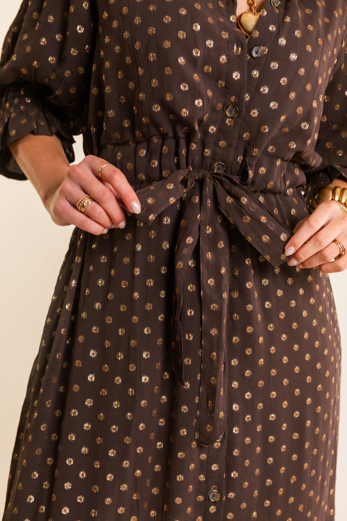 The Catherine Midi Dress in Chocolate