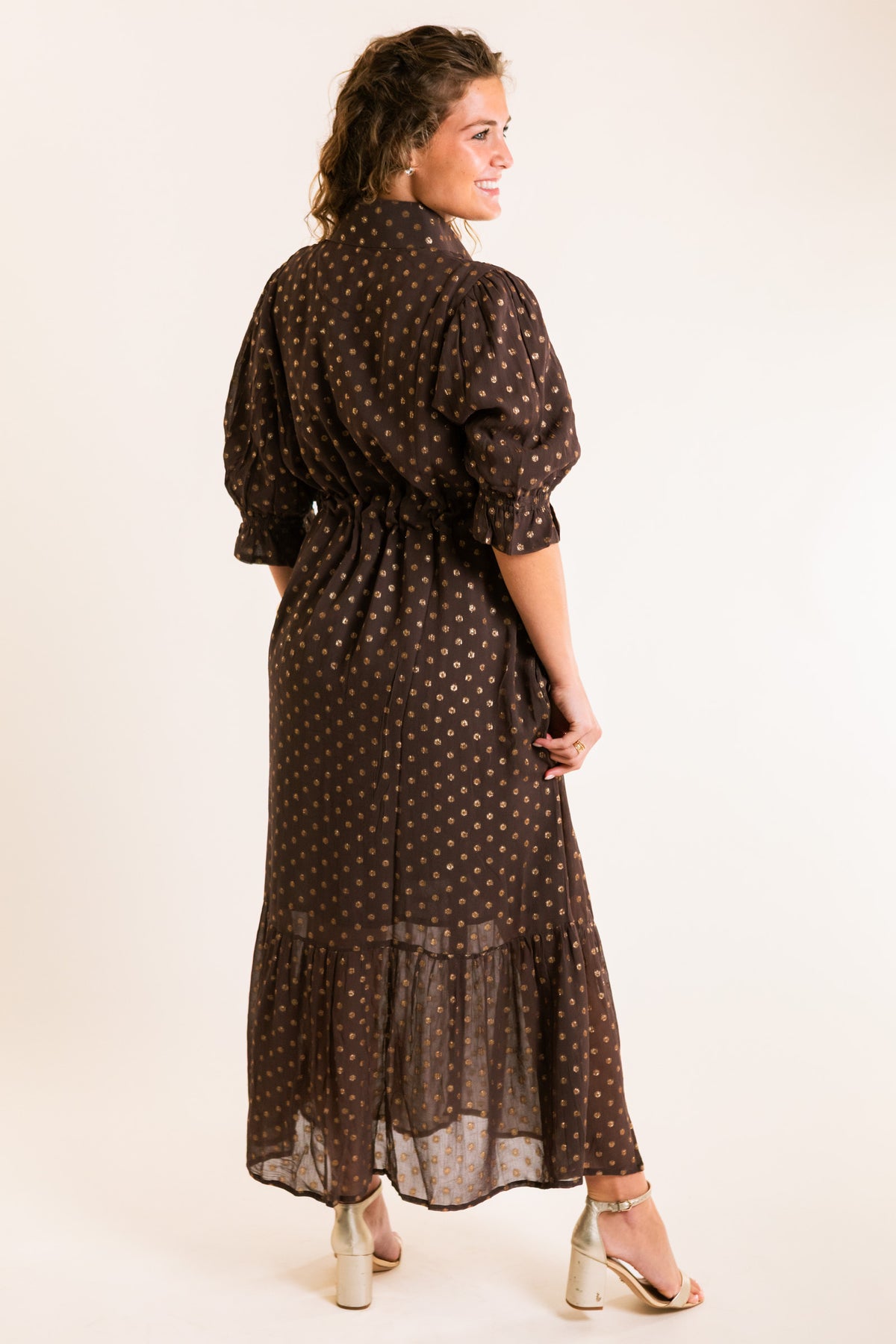 The Catherine Midi Dress in Chocolate