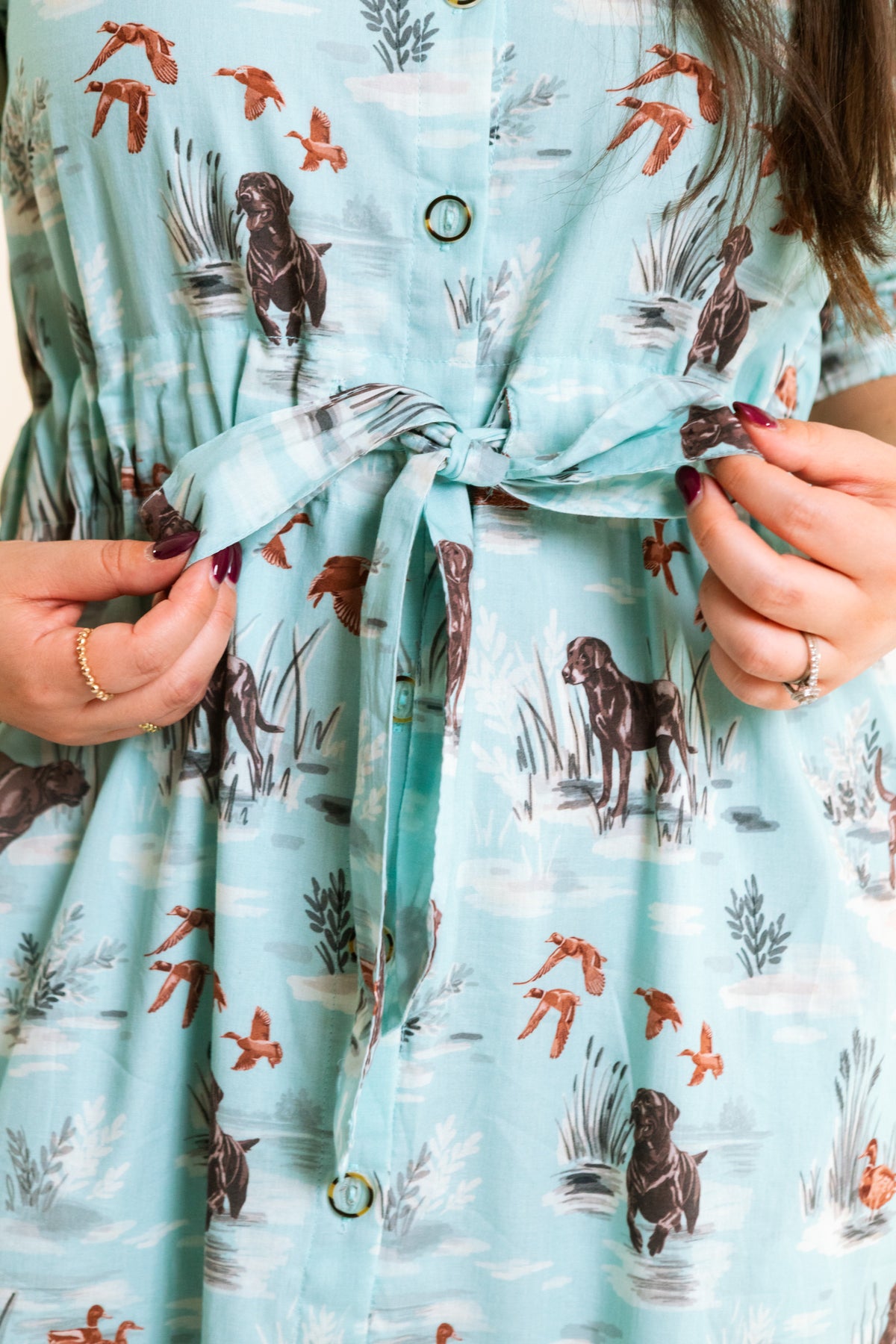 The Catherine Midi Dress in Dogs & Drakes