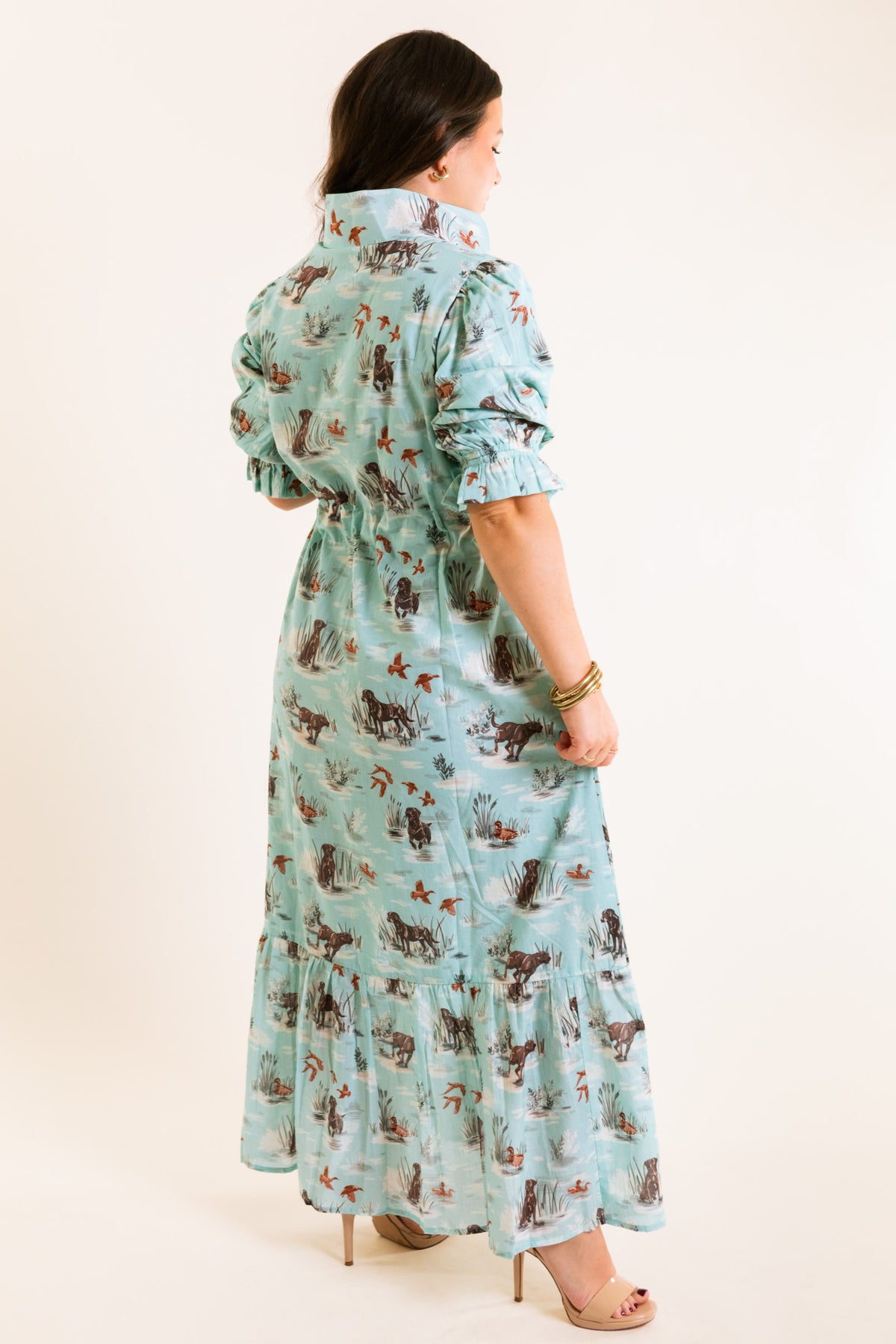 The Catherine Midi Dress in Dogs & Drakes