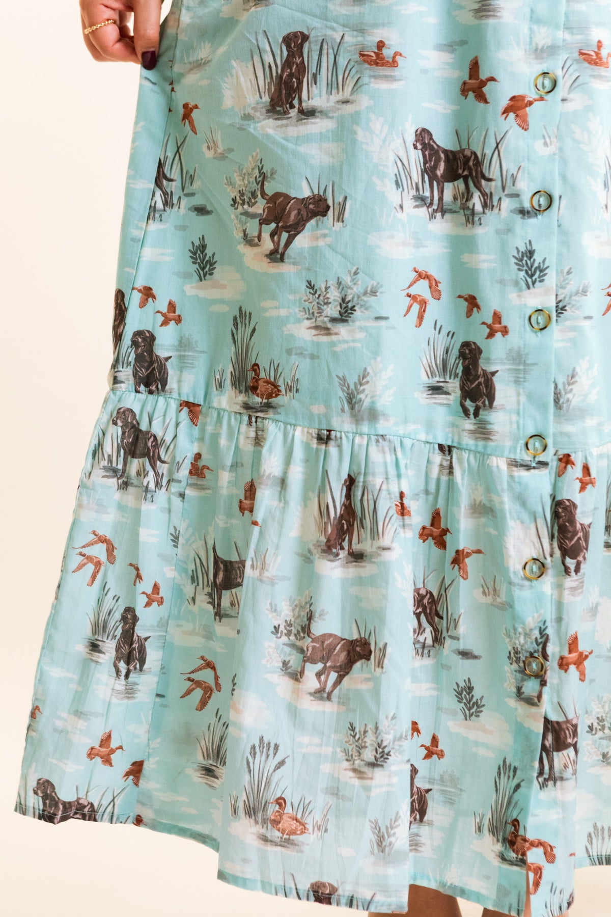 The Catherine Midi Dress in Dogs & Drakes