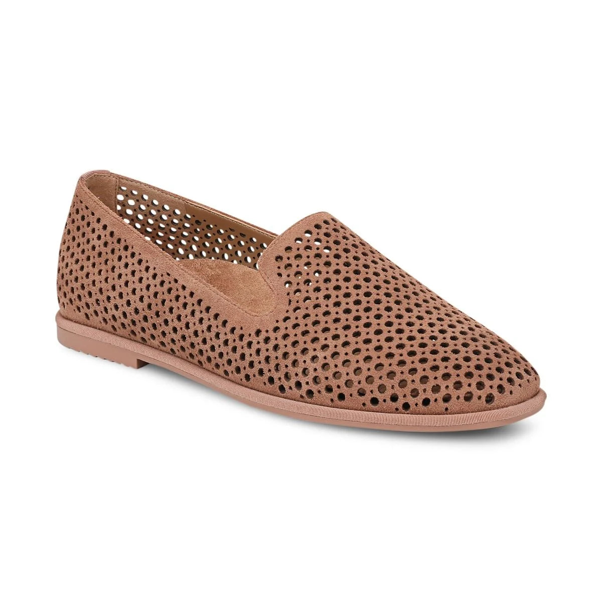 Vionic | Willa 2.0 Perf Slip on Flat in Mocha Mousse Suede