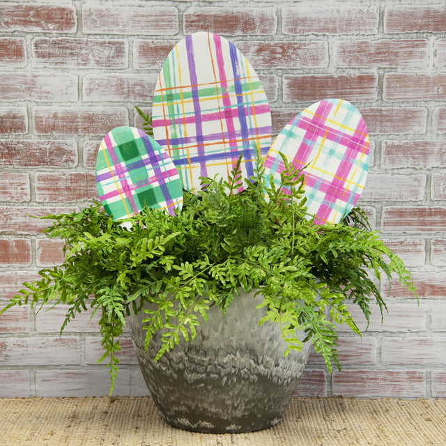 Artful Plaid Egg Stakes (Final Sale)