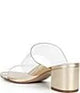 Schutz | Victorie Vinyl Banded Block Heel Slip On Sandals - Platinum