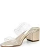 Schutz | Victorie Vinyl Banded Block Heel Slip On Sandals - Platinum