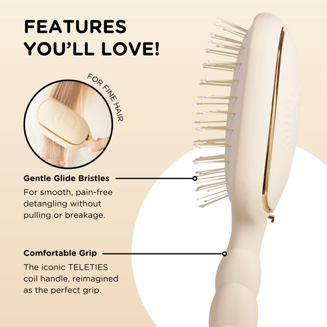 Teleties |  Detangler Hair Brush for Fine Hair - Tan