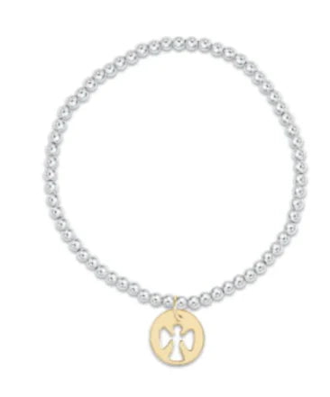 Enewton | Extends Classic Sterling Mixed Metal 3mm Bead Bracelet - Guardian Angel Gold Disc