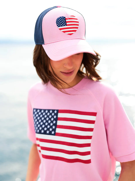 Shiraleah | Heart Flag Trucker Hat - Pink