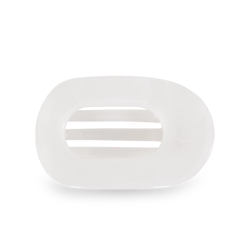 Teleties | Coconut White Medium Flat Round Clip
