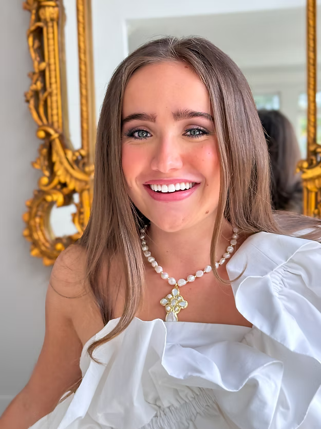 Easton Elle | Pearl Necklace with Pearl Cross