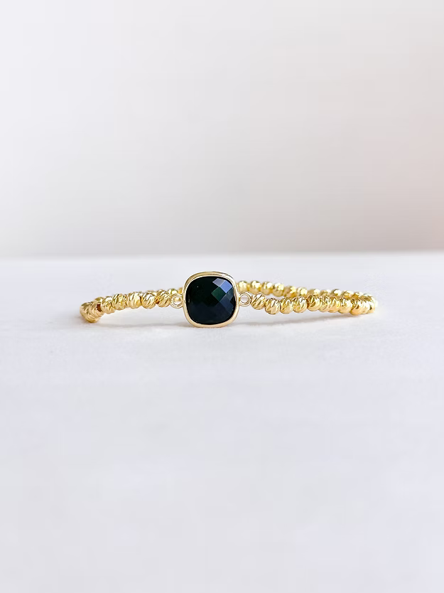 Easton Elle | Stretch Beam Bracelet - Black