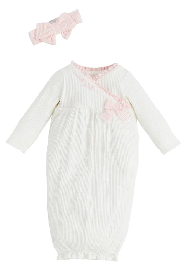 Mudpie | White Chainstitch Bow Gown