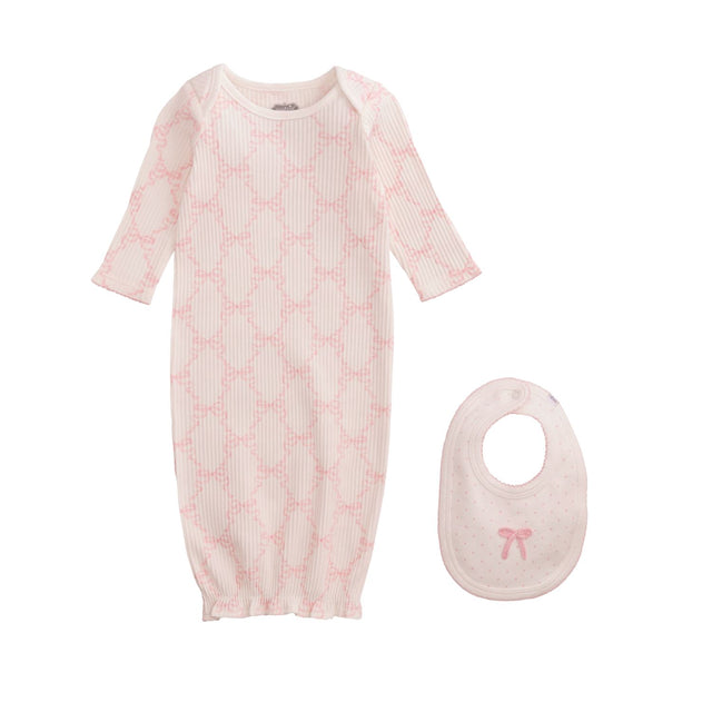 Mudpie | Bow Gown & Bib Set