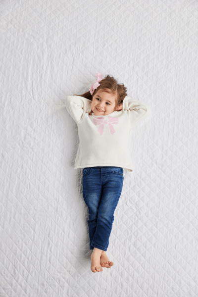 Mudpie | Bow Rollneck Toddler Sweater