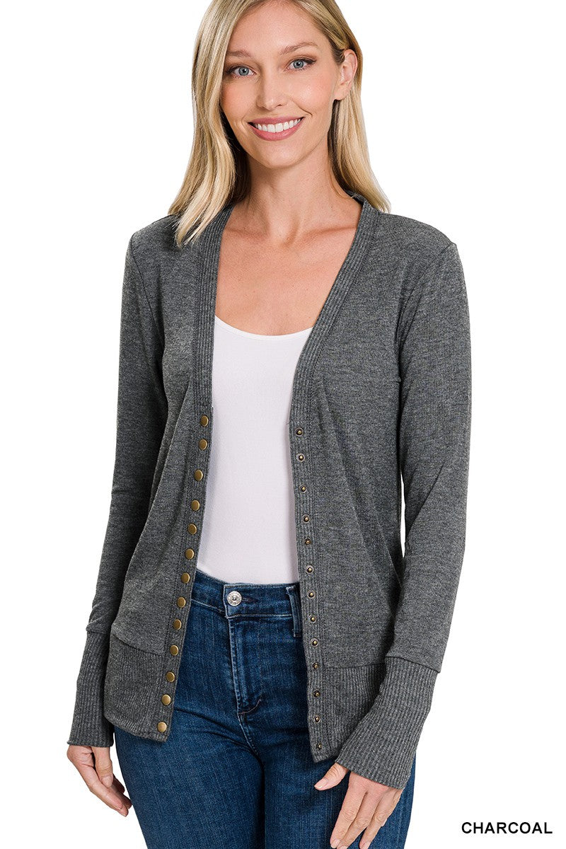 Snap Button Sweater Cardigan