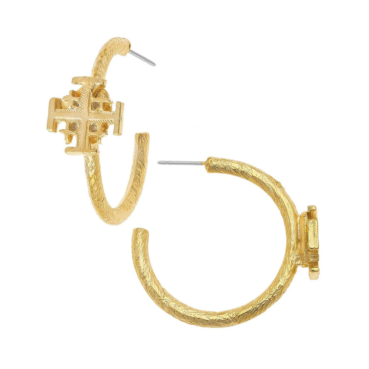 Susan Shaw | Jerusalem Cross Hoops - Gold