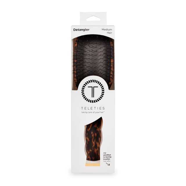 Teleties | Detangler Hair Brush for Medium Hair - Tortoise