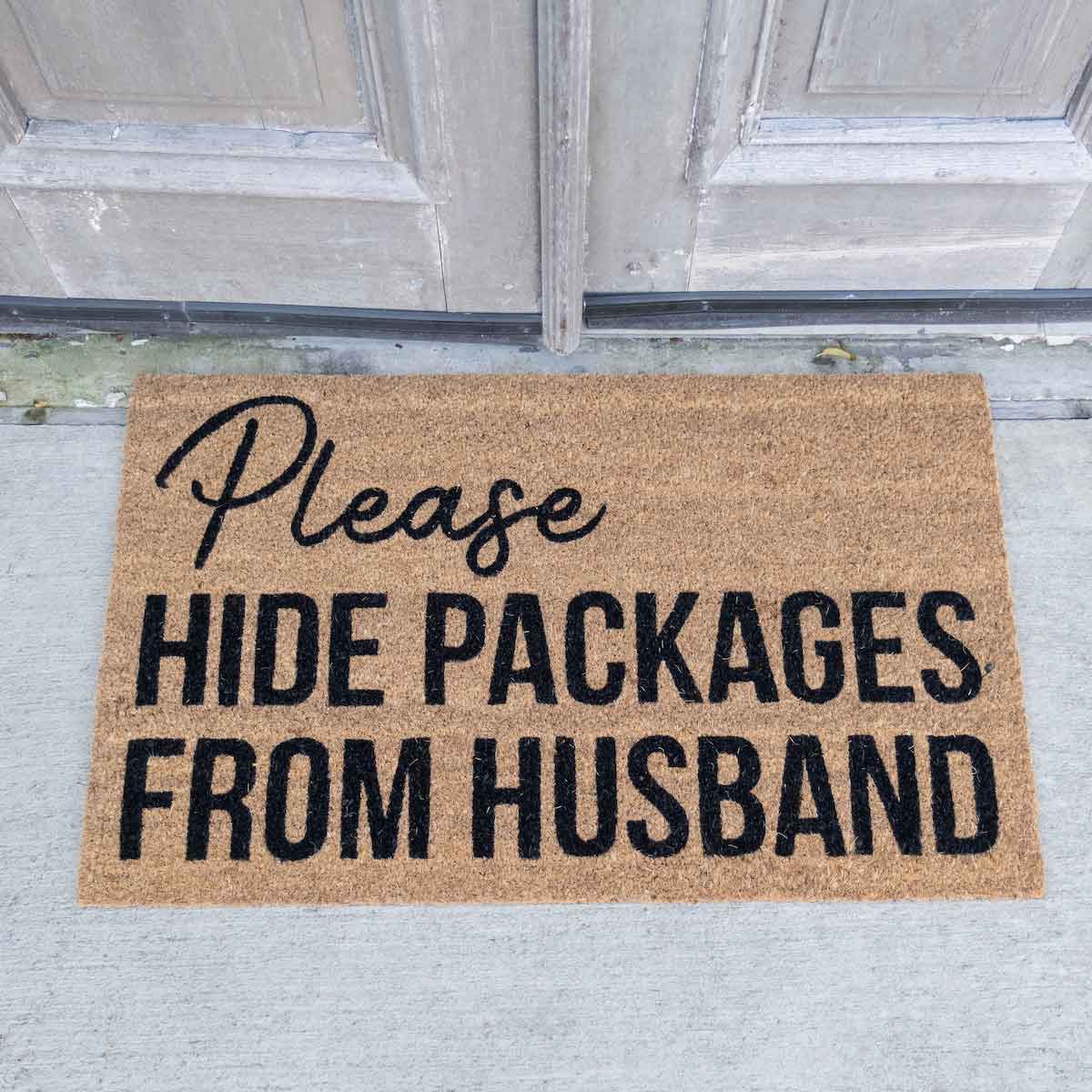 Hide The Packages Coir Doormat