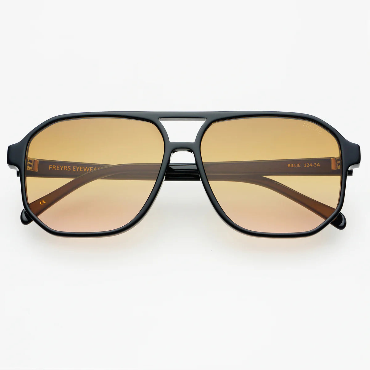 Freyrs | Billie Unisex Aviator Sunglasses - Black/Brown