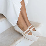 Dolce Vita | Baylee Ballet Flats Bone Perforated Suede