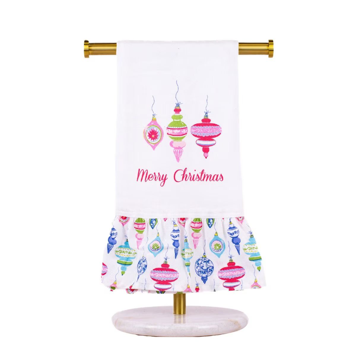 The Royal Standard | Whimsical Merry Christmas Ruffle Hand Towel