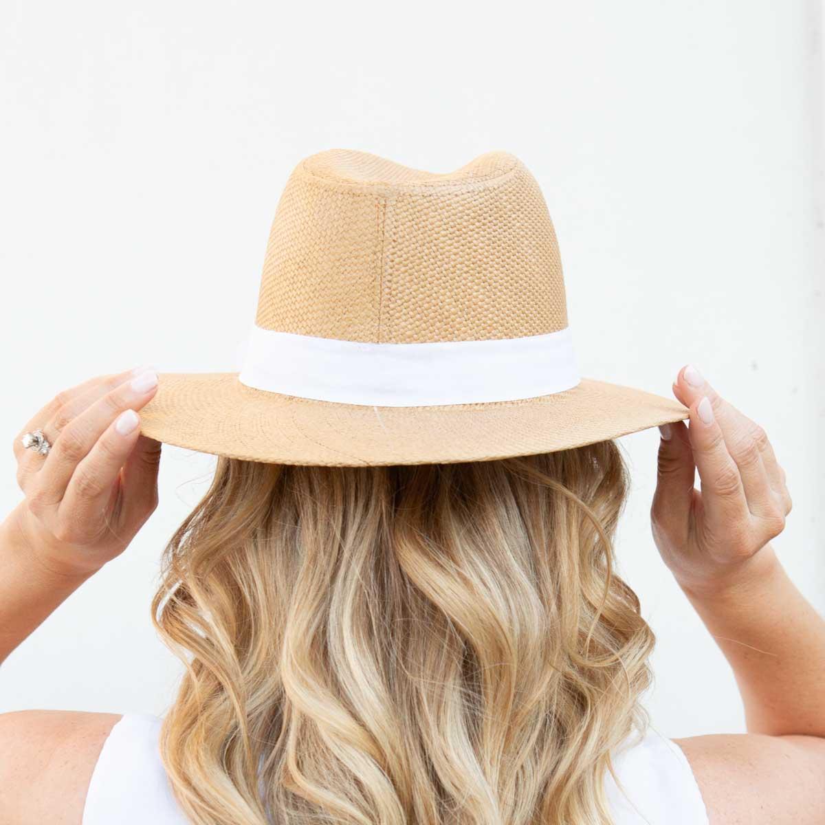The Royal Standard | Panama Wide Brim Fedora in Camel/White