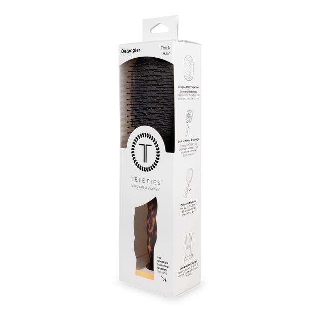 Teleties | Detangler Hair Brush for Thick Hair - Tortoise