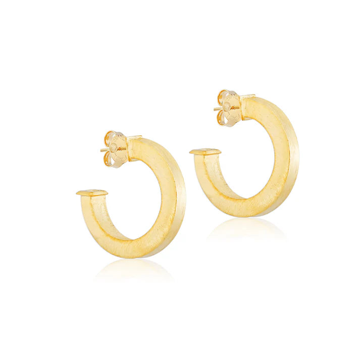 Sheila Fajl | Bianca Hoops - Brushed 18k Gold Plated